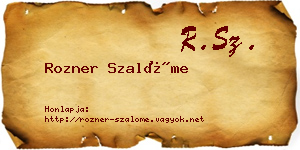Rozner Szalóme névjegykártya